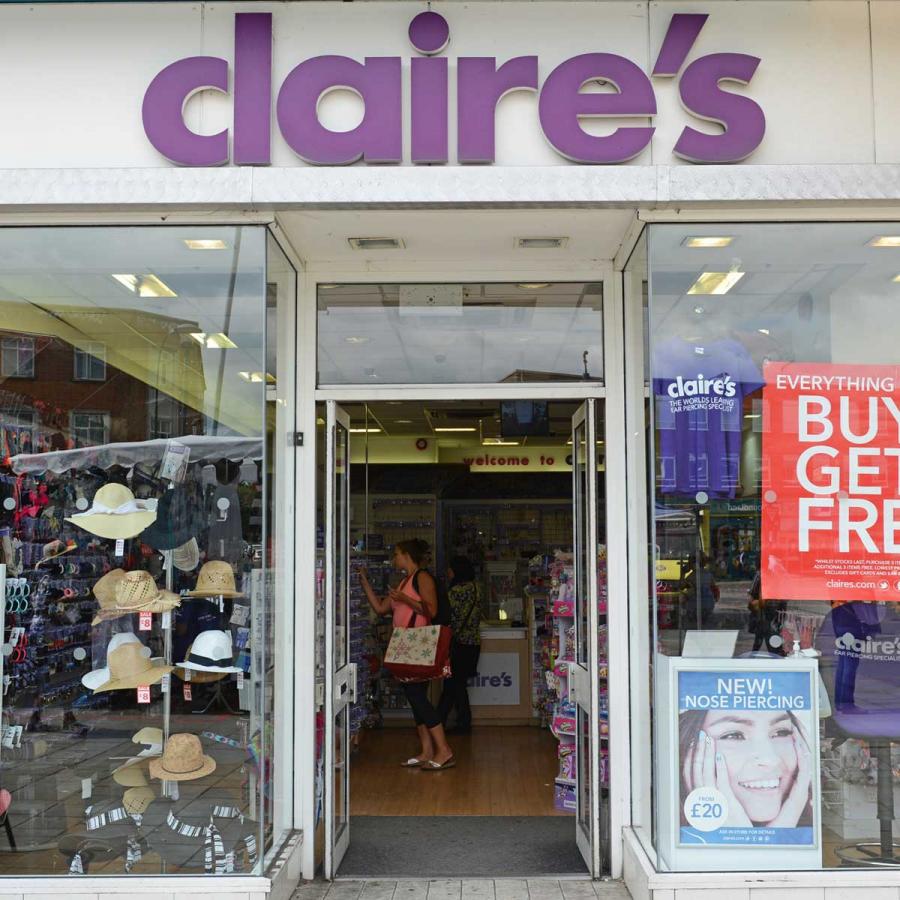 Claire's shop front 